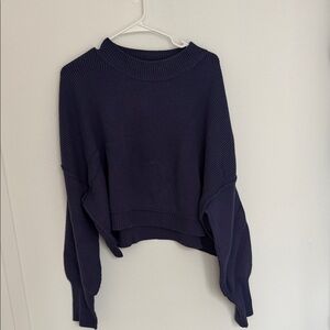 Free People Deep Blue Knit Top